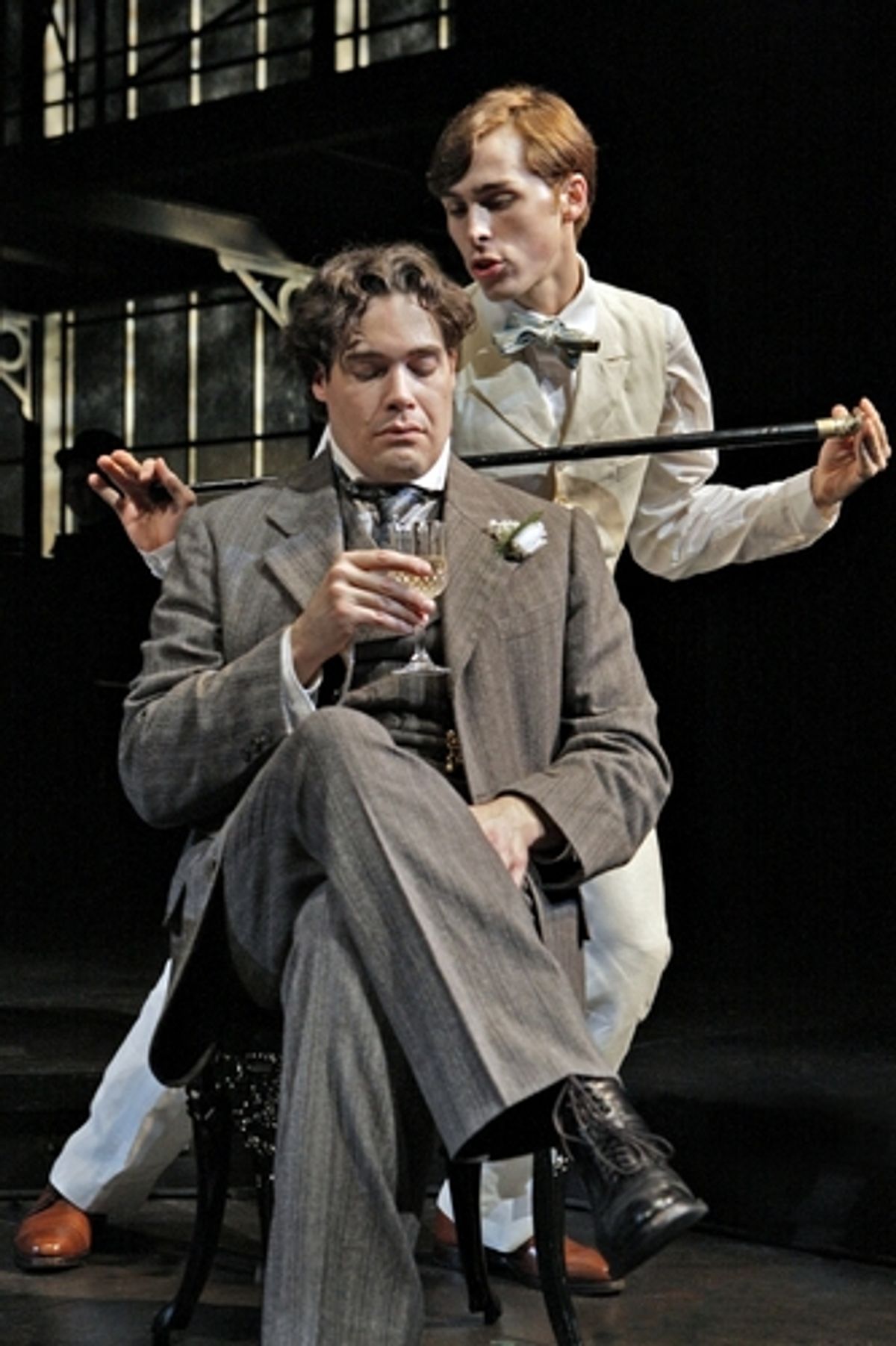 Matthew Greer as Oscar Wilde and Brandon Weinbrenner as Lord Alfred Douglas at 
