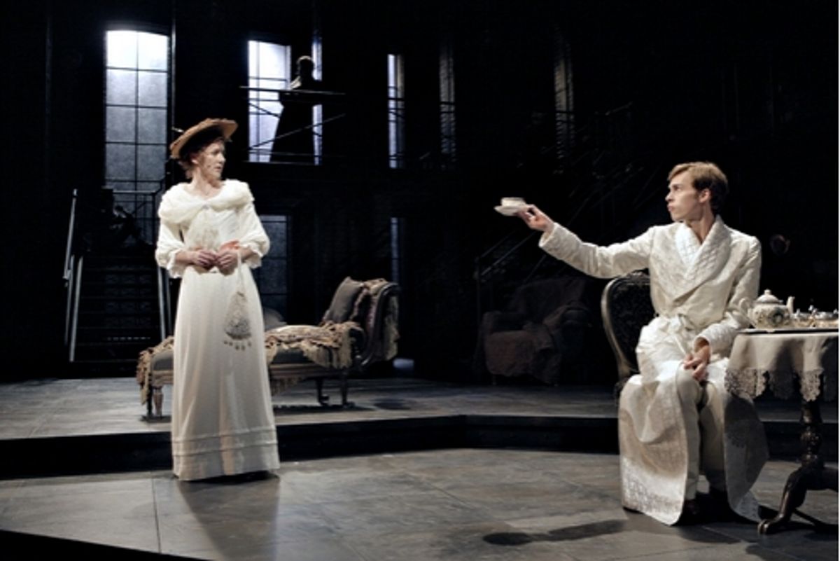  Sarah Agnew as Constance Wilde and Brandon Weinbrenner as Lord Alfred Douglas at 