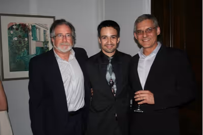 Bob Morris, Lin-Manuel Miranda and Rafael Pi Roman
 Photo
