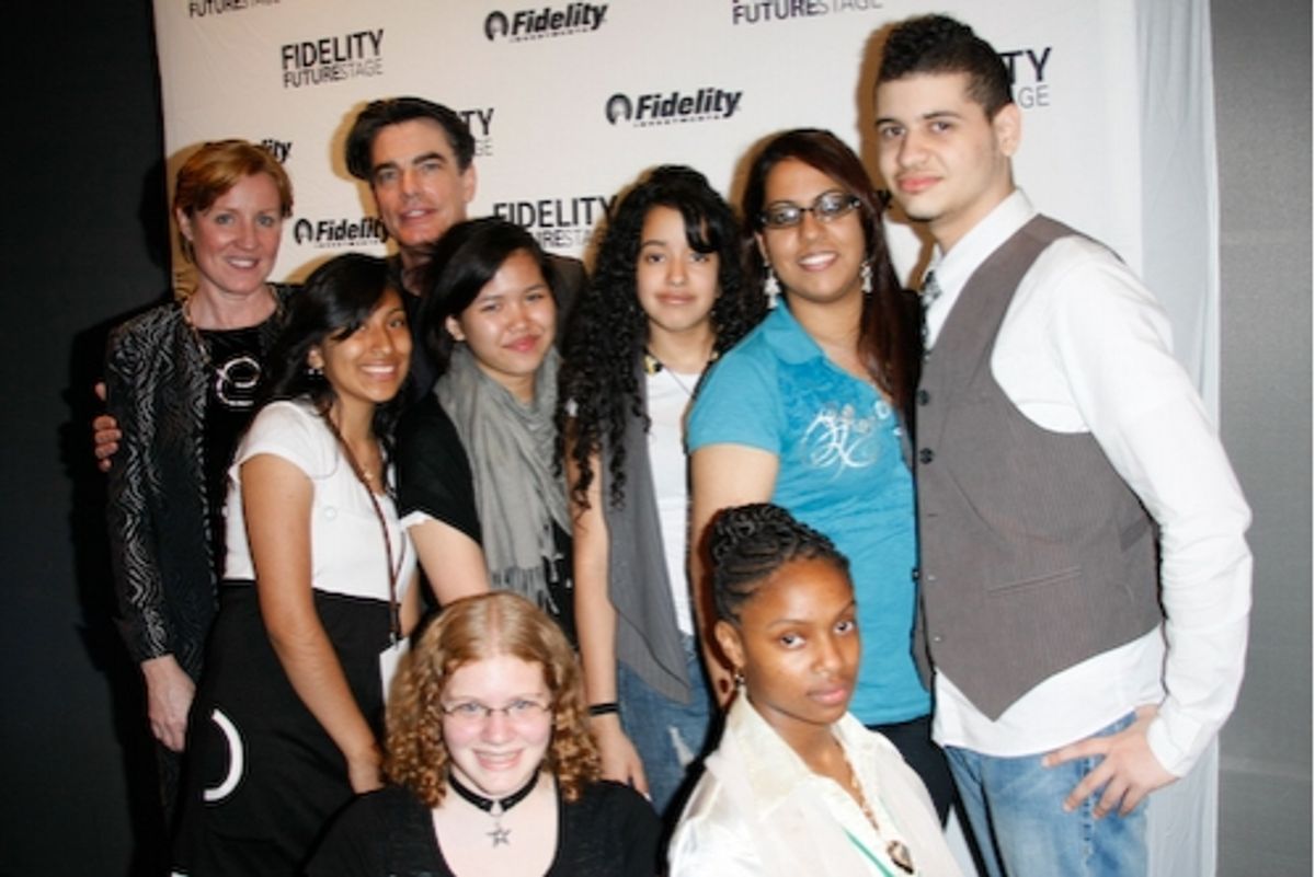 Peter Gallagher and Fidelity Investments EVP, Jennifer Brown and the Fidelity FutureStage Student Playwrights at 