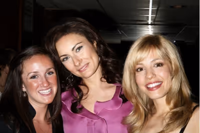 Laura Benanti with her real life sister and Leigh Anne Larkin her stage sister
 Photo