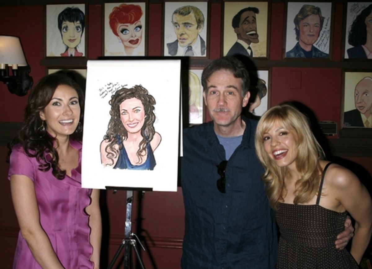 Laura Benanti, Boyd Gaines, and Leigh Anne Larkin at 'GYPSY' Laura Benanti Joins the Elite Sardi's Wall