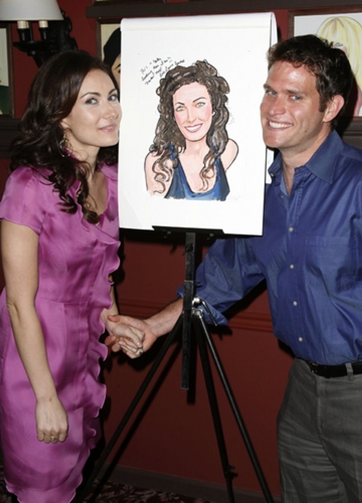 Laura Benanti and Stephen Pasquale at 'GYPSY' Laura Benanti Joins the Elite Sardi's Wall