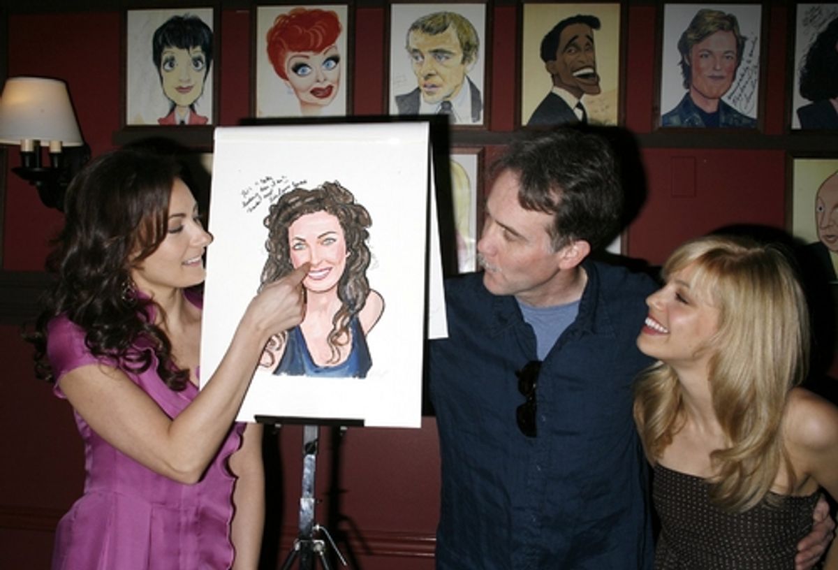 Laura Benanti, Boyd Gaines, and Leigh Anne Larkin at 'GYPSY' Laura Benanti Joins the Elite Sardi's Wall