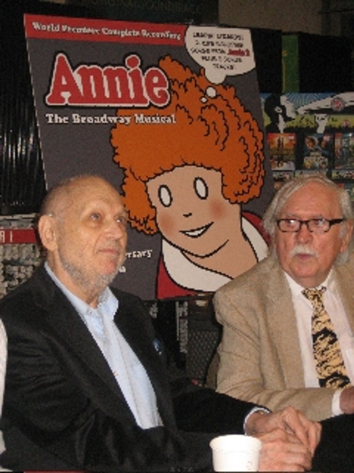 Composer Charles Strouse, book-writer Thomas Meehan at 
