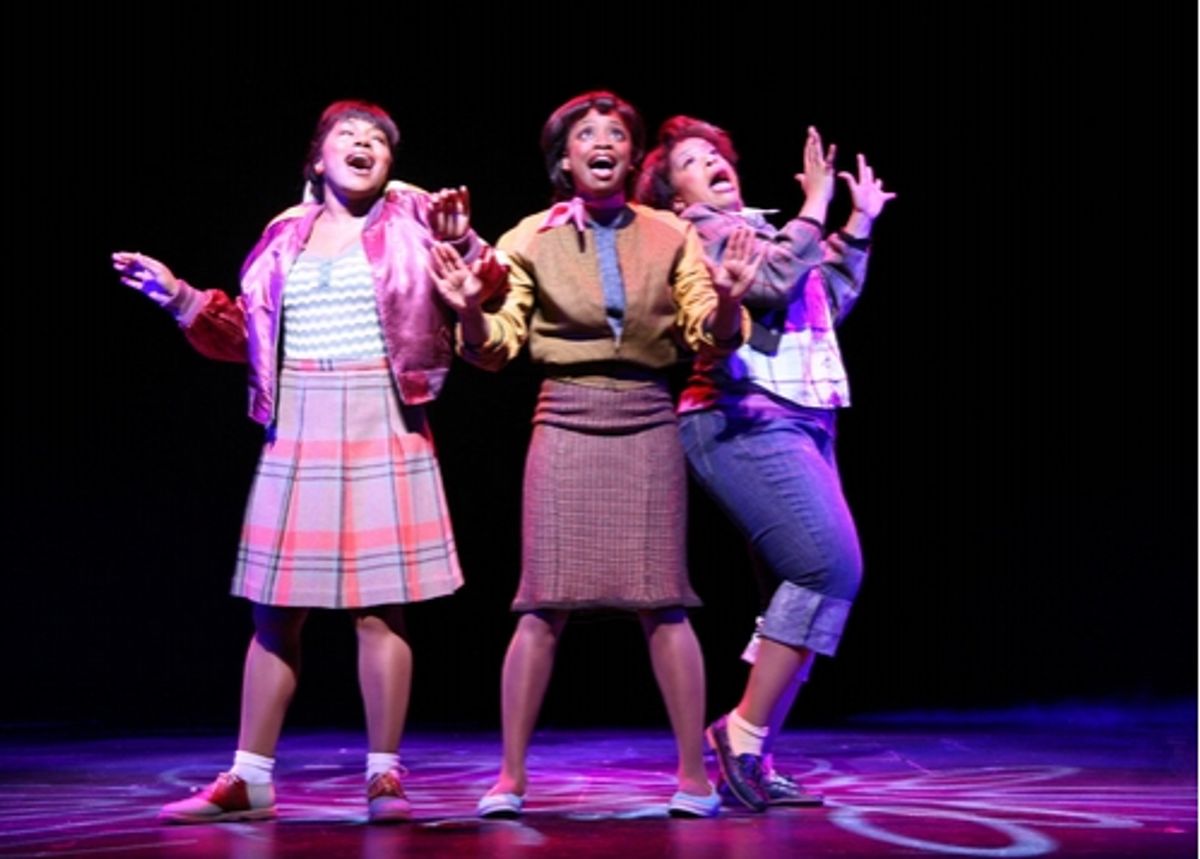 Badia Farha (Crystal), Montego Glover (Chiffon), and Angela Grovey (Ronnette)  at 