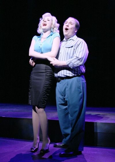 Jenny Fellner (Audrey) and  Jared Gertner (Seymour)   Photo