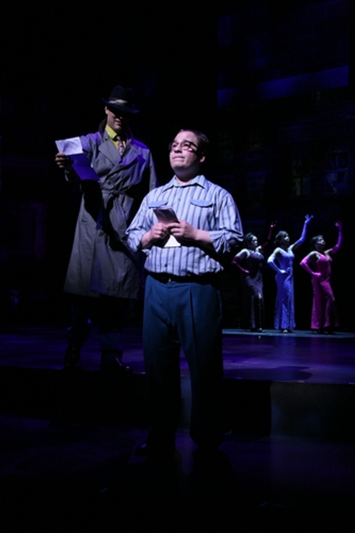 Jared Gertner (Seymour), Angela Grovey (Ronnette), Montego Glover (Chiffon), Badia Farha (Crystal) and Asa Somers (Orin/Bernstein/Skip Snip/Luce/and others)  at 