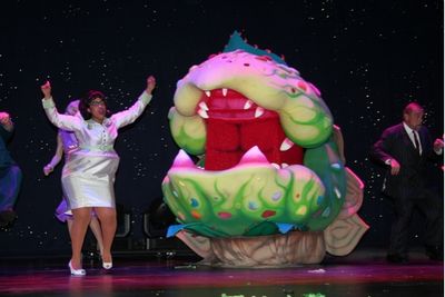 Angela Grovey, Audrey II and Stephen Berger
 Photo
