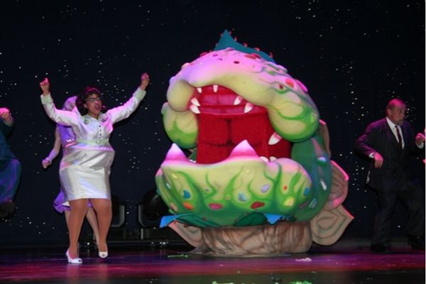 Angela Grovey, Audrey II and Stephen Berger
 Photo