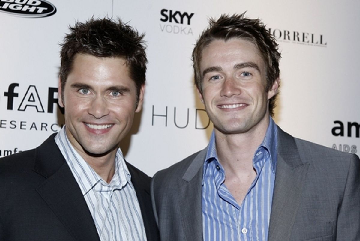 Jack Mackenroth and Robert Buckley at amfAR and Broadway Stars Honor Jerry Mitchell