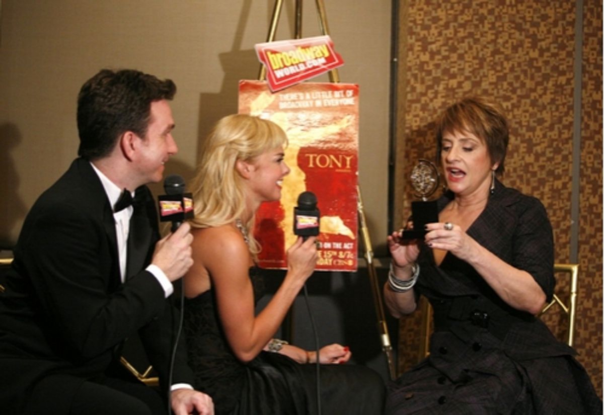 Eddie Varley,Laura Bell Bundy, and Patti LuPone at 