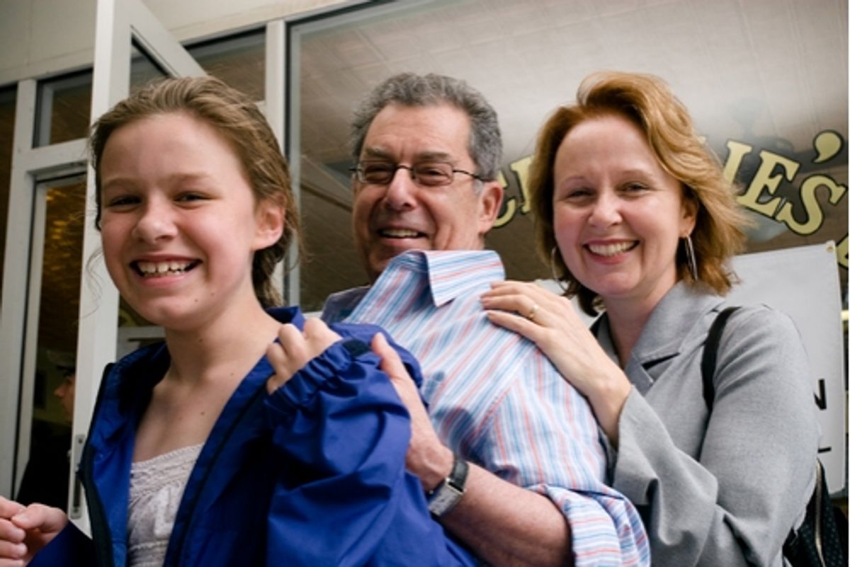 Kate Burton's daughter Charlotte with Nicholas Martin and Kate Burton at 