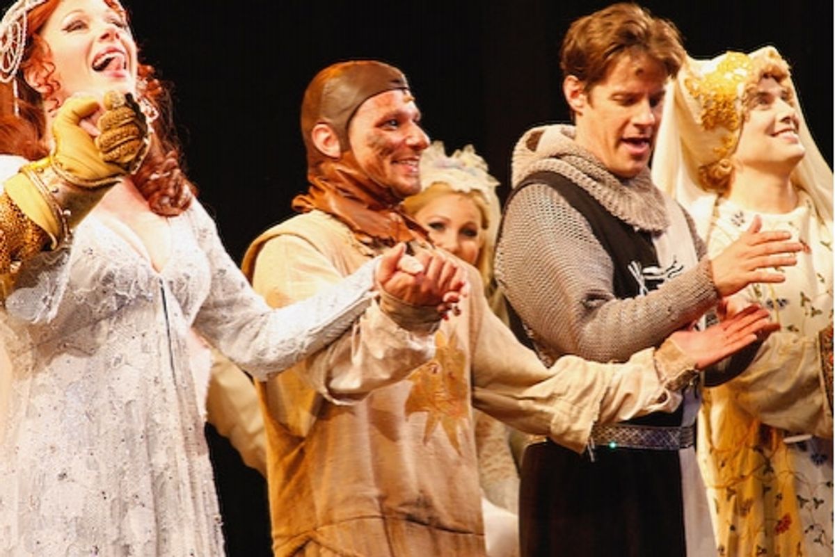 Marin Mazzie, Drew Lachey, Rick Holmes 
 at 