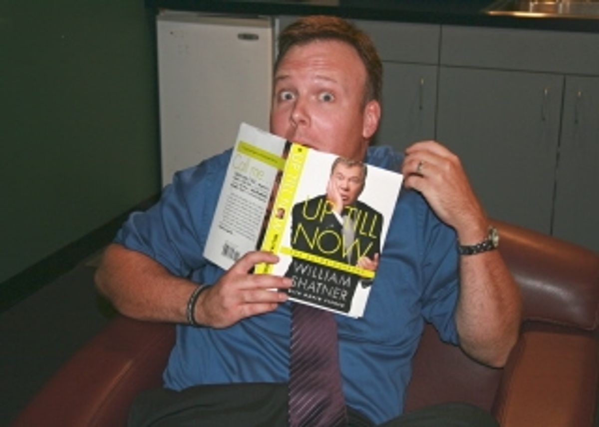 Kevin Corbett of the Capitol Steps brushing up on his William Shatner before the show
 at 