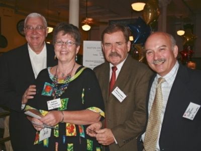 Paul Senecal of Brookline, raffle organizer; Valerie LaCount of Chelsea, past preside Photo