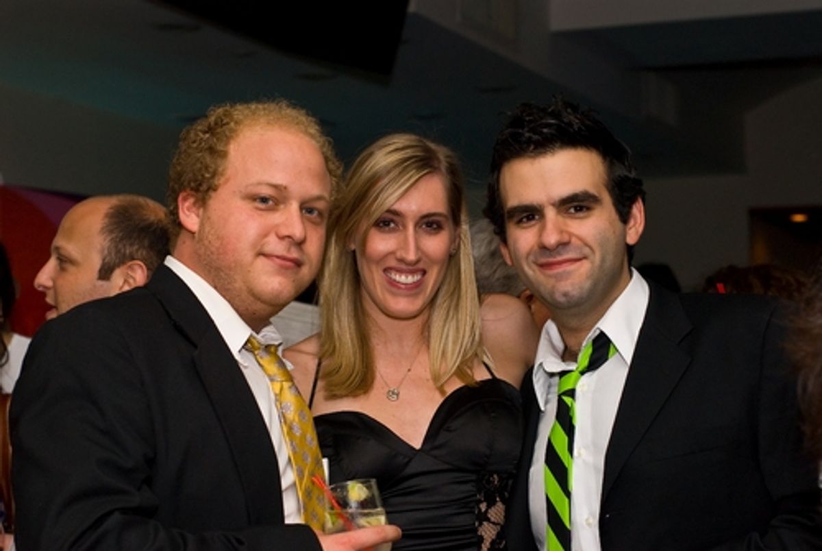 SPF Playwright Robbert Maddock, Stephanie Kornick and SPF Playwright Joe Iconis at 