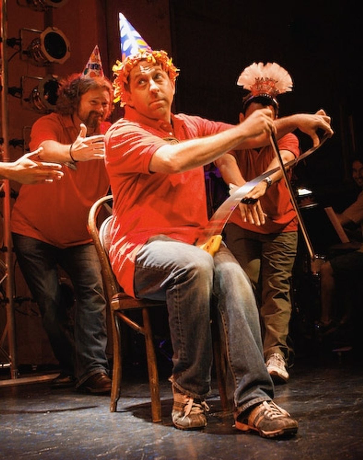 Jason Kravits breaks out the musical saw and puppy dog eyes at Don't Quit Your Night Job Celebrates 2nd Anniversary