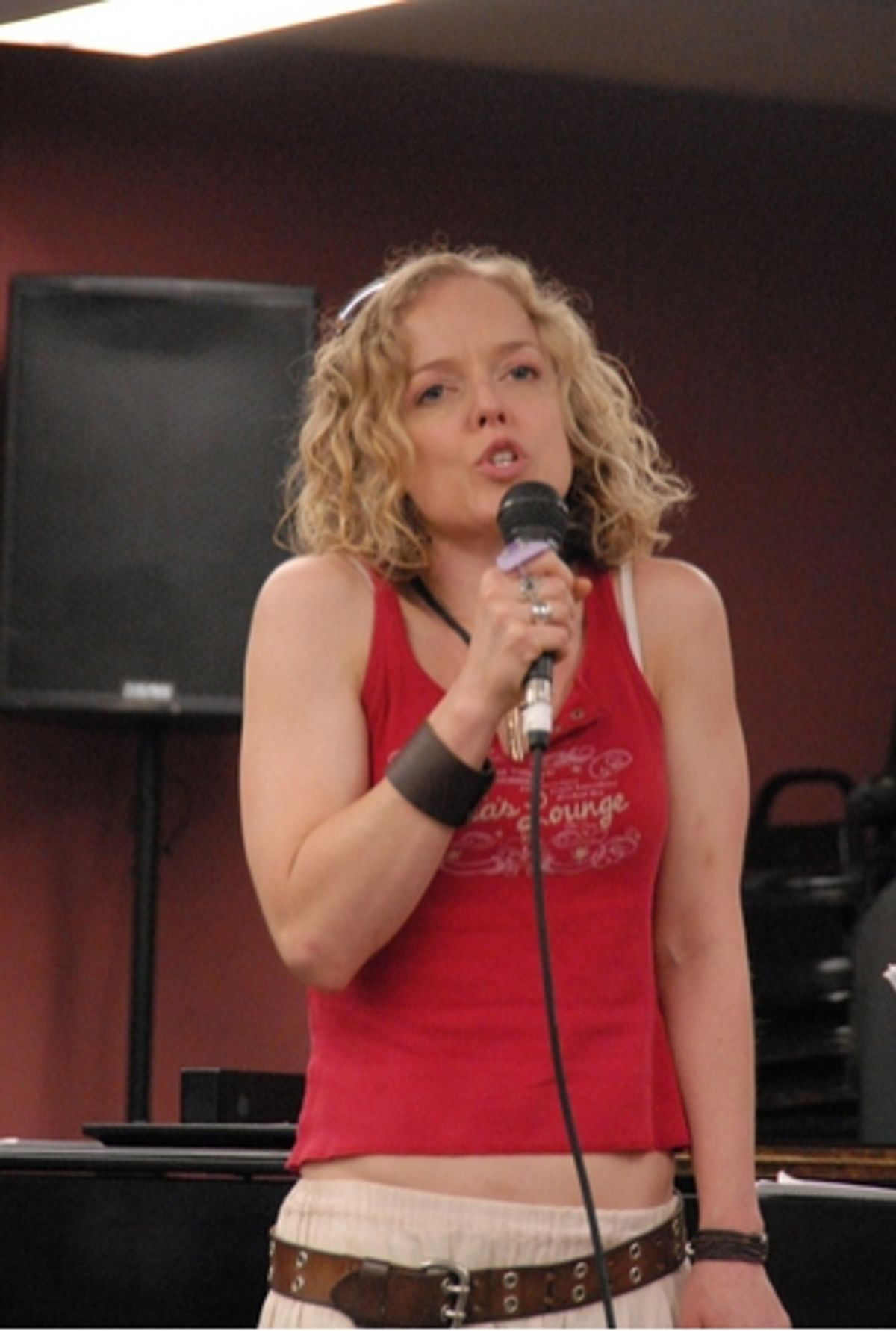 Nancy Anderson at Radio Broadway Rehearsal
