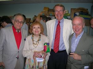 Elliot Ames, Ruth Zimmerman Klatzko, Chairman of the Board David McCoy, and York Boar Photo