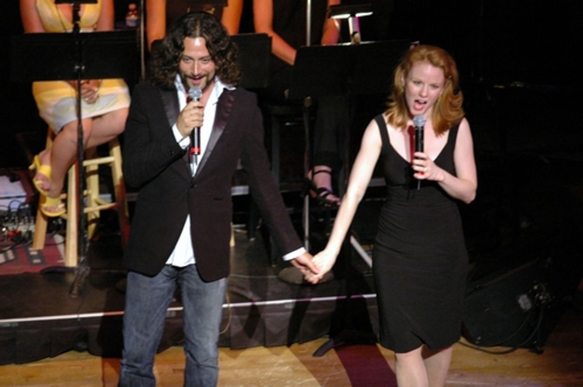 Constantine Maroulis and Jennifer Hope Wills at Radio Broadway Takes Us Back To 1958