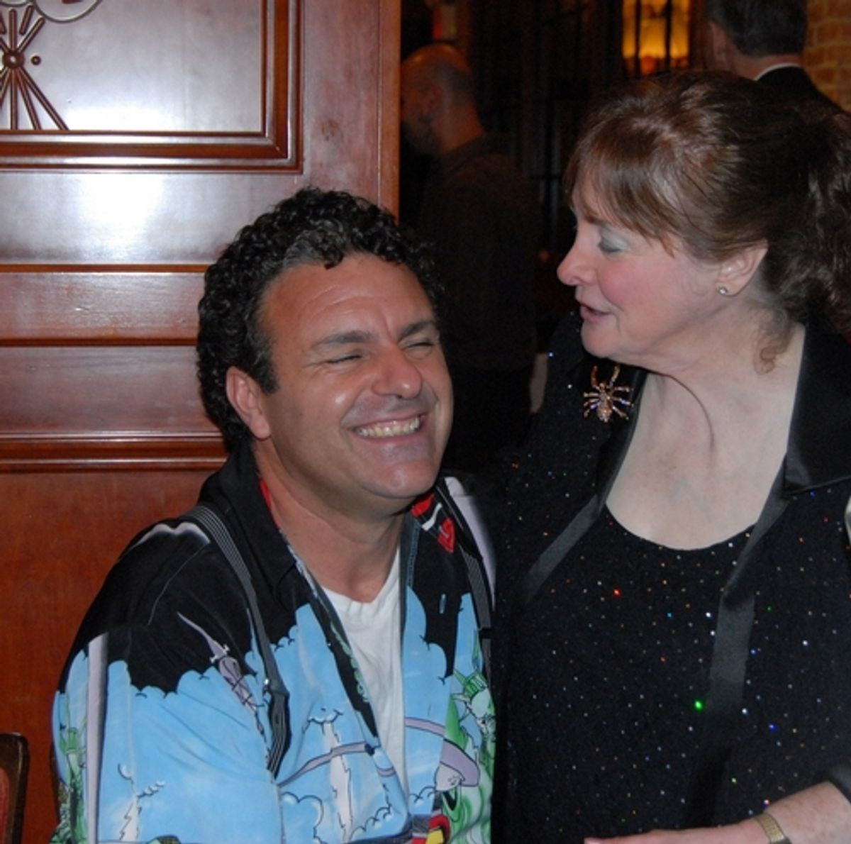 Raymond Jaramillo McLeod and Joyce Shafer Roth share a laugh at 