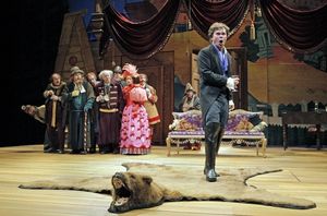 Hunter Foster (Ivan Alexandreyevich Hlestakov) and cast members  Photo