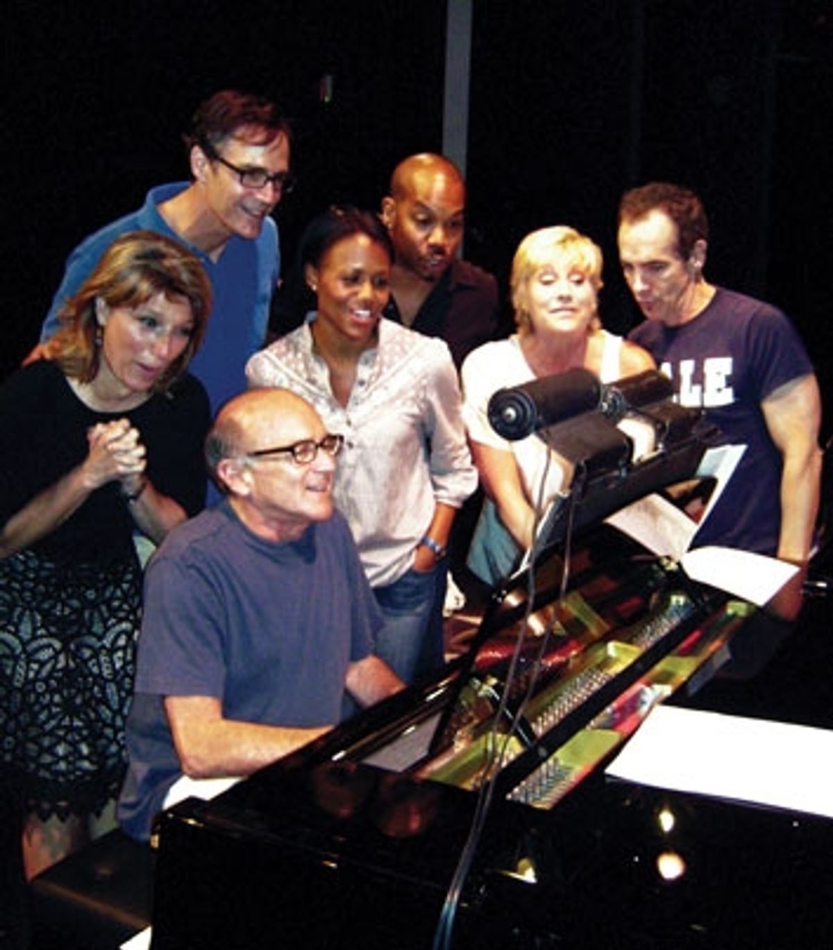 Liz Larsen, Howard McGillin, Nikki Renee Daniels, Darius de Haas, Lorna Luft and Jason Graae with Larry Grossman at 