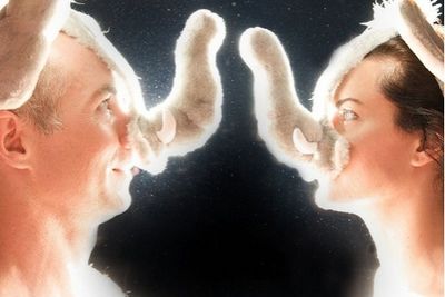 Jason Alan Griffin (left) and Patricia Comstock (right) as The Elephants of Style Photo