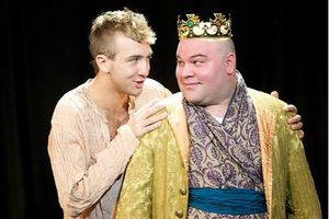 Luke Strandquist (left) as Grumbelino and Carlos Rafael Fernandez as Prince Trevor Photo