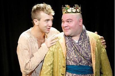 Luke Strandquist (left) as Grumbelino and Carlos Rafael Fernandez as Prince Trevor Photo