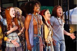 Allison Case, Patina Renea Miller, Caren Lyn Manuel and Jonathan Groff Photo