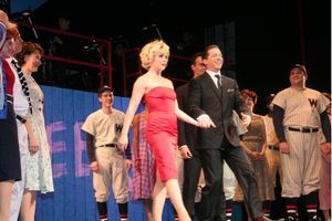 Jane Krakowski (Lola), Sean Hayes with Damn Yankees cast members @ BroadwayWorld Jane Krakowski (Lola), Sean Hayes with Damn Yankees cast members Photo