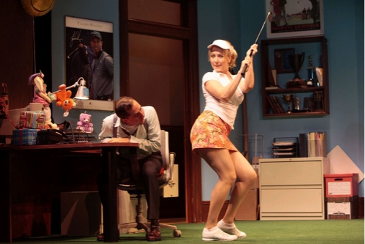 Tom Beckett and Jennifer Mudge at 'Scramble' at Westport Country Playhouse