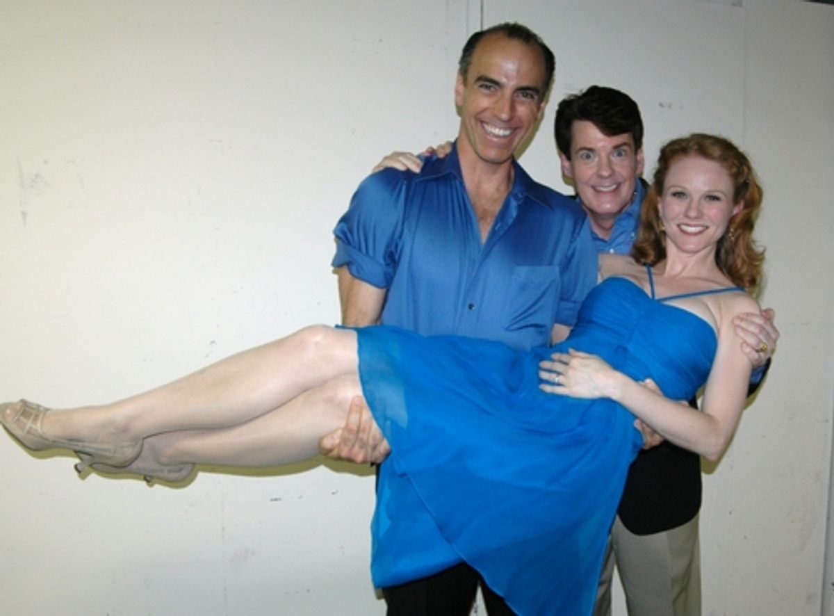 William Michals and John Easterlin give a lift to Jennifer Hope Wills
 at 