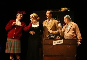 Arnie Burton, Jennifer Ferrin, Sam Robards, and Cliff Saunders Photo