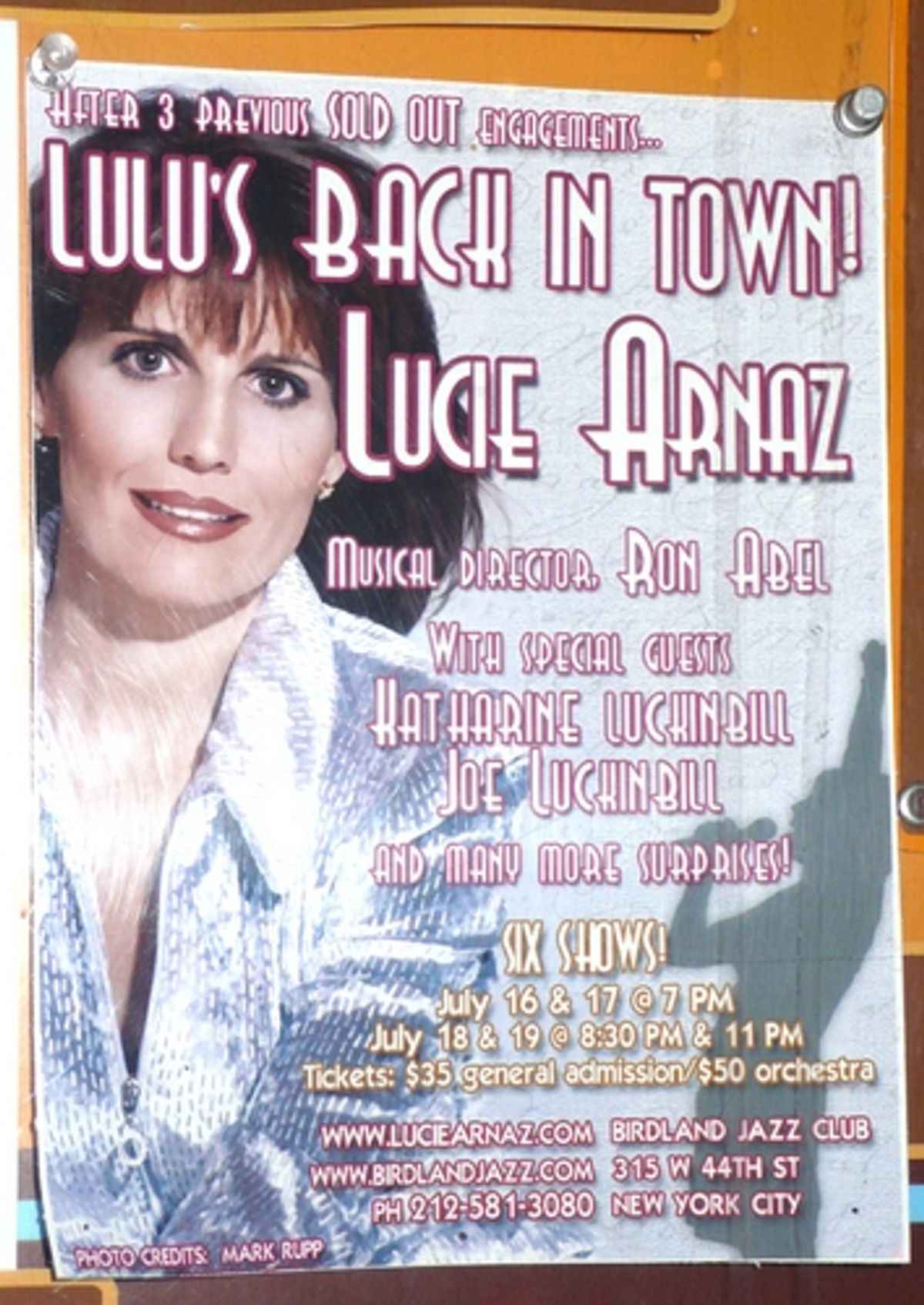 Lucie Arnaz performs on her Birthday at Birdland 
 at 