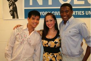 Telly Leung (upcoming Godspell), Diana DeGarmo (upcoming Godspell) and Andrew Arringt Photo