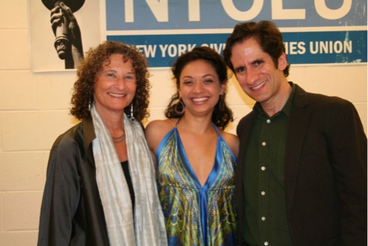 Donna Lieberman,Jen Bender and Host/Musical Director Seth Rudetsky
 at 