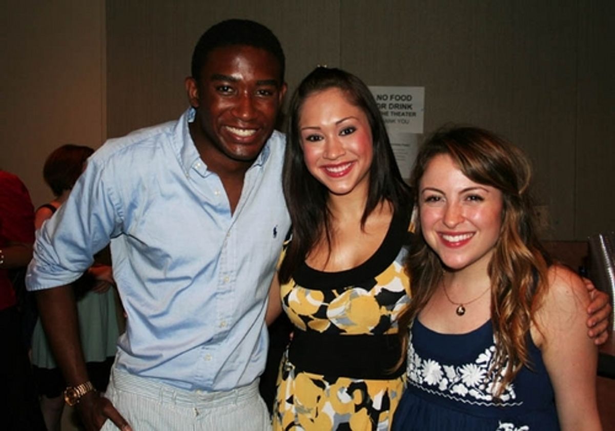 Andrew Arrington (upcoming Godspell), Diana DeGarmo (upcoming Godspell) and Dana Steingold (upcoming Godspell) at 