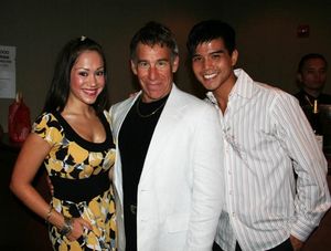 Diana DeGarmo (upcoming Godspell), Stephen Schwartz and Telly Leung (upcoming Godspel Photo