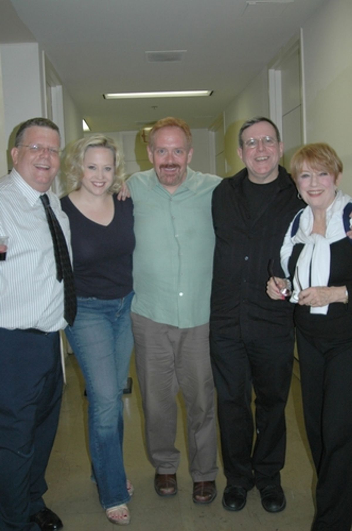 James Morgan (Producing Artistic Director of The York Theatre), Sally Wilfert, Matthew Ward, Peter Napolitano, Nancy Dussault at 