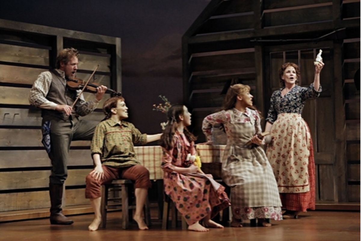 Steve Blanchard (Charles Ã¢â‚¬Å“PaÃ¢â‚¬Â Ingalls), Kara Lindsay (Laura Ingalls), Maeve Moynihan (Carrie Ingalls), Jenn Gambatese (Mary Ingalls) and Melissa Gilbert (Caroline Ã¢â‚¬Å“MaÃ¢â‚¬Â Ingalls) at 