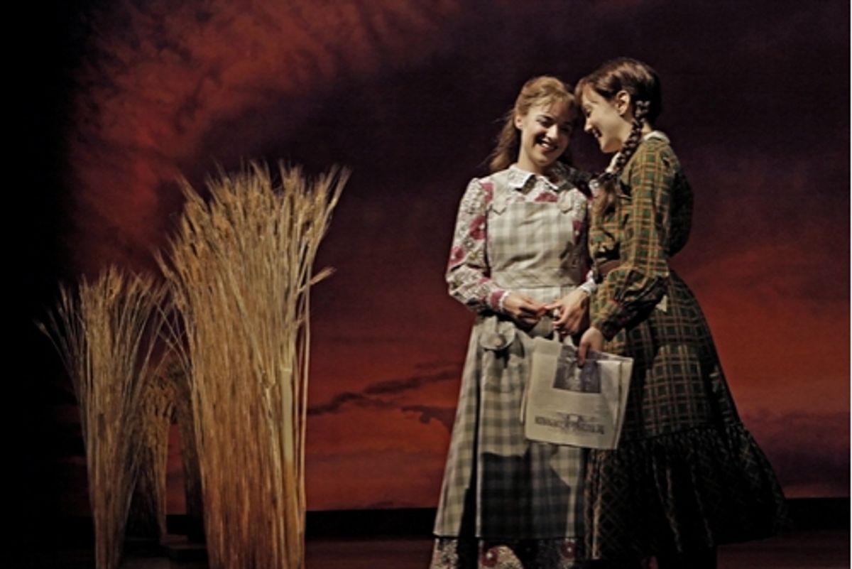 Kara Lindsay (Laura Ingalls) and Jenn Gambatese (Mary Ingalls)  at 