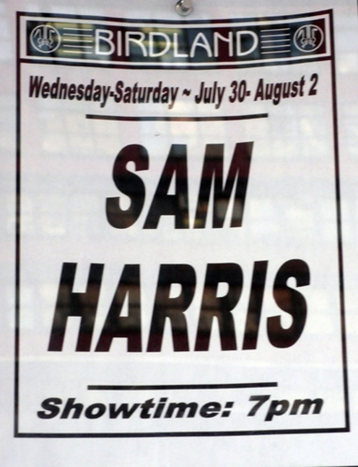 Sam Harris at Birdland at 