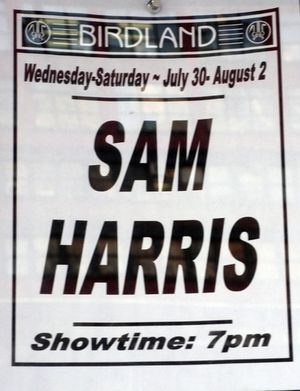 Sam Harris at Birdland Photo