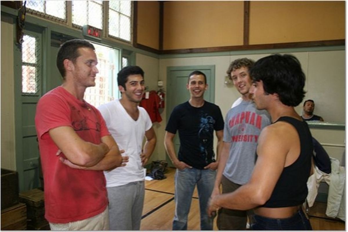 Tom Lowe relaxes with the students of the ABC Cafe at 