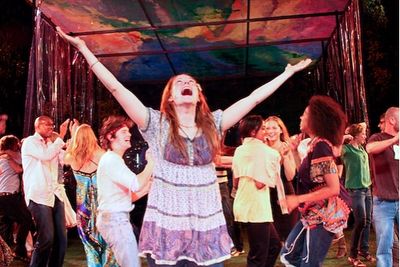 Allison Case, the cast, and the audience
 Photo