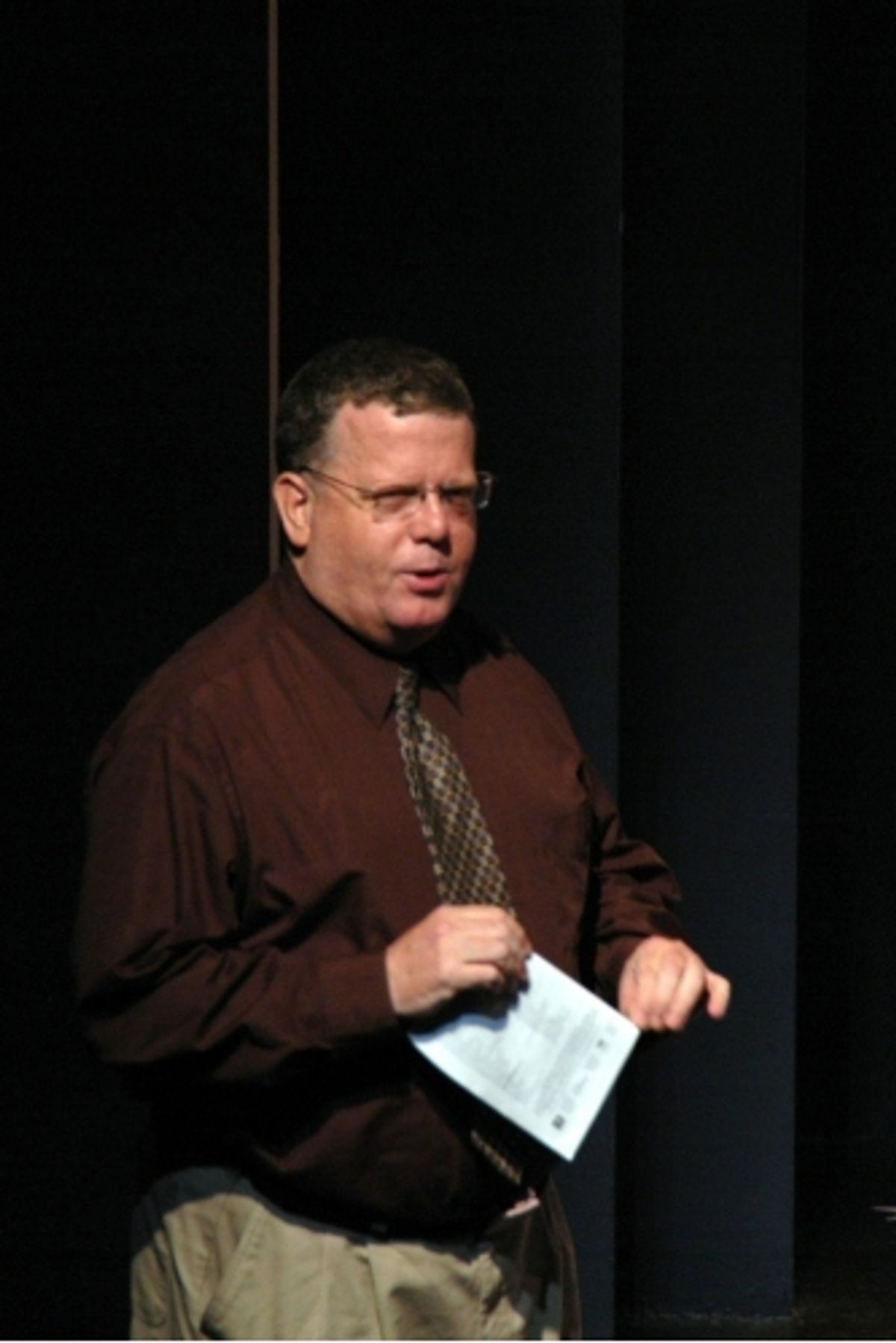 James Morgan (Producing Artistic Director of The York) thanks the cast and introduces the writers
 at 