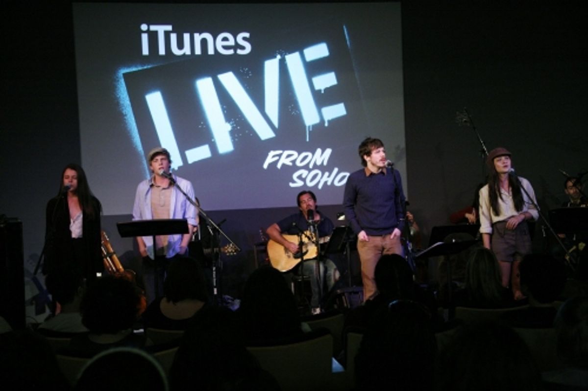 Alexandra Socha, Hunter Parrish, Duncan Sheik, John Gallagher, Jr. and Lauren Pritchard at 